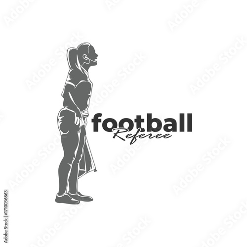 Football referee design vector illustration. Soccer referee silhouette