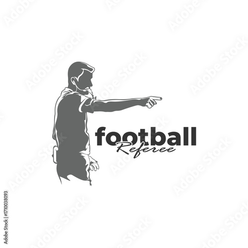 Football referee design vector illustration. Soccer referee silhouette