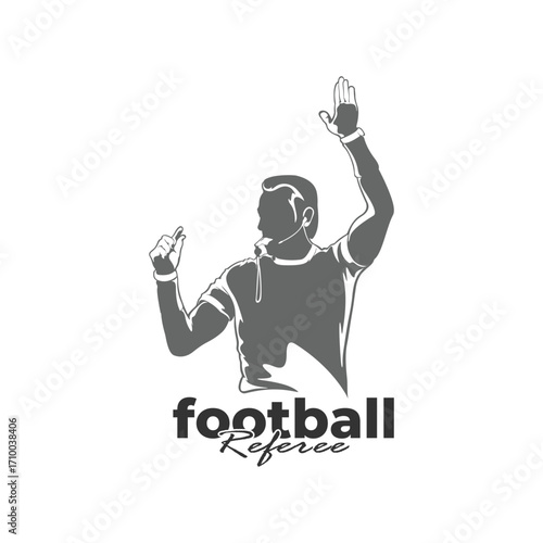 Football referee design vector illustration. Soccer referee silhouette
