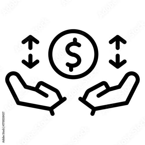 Bankruptcy vector line icon design