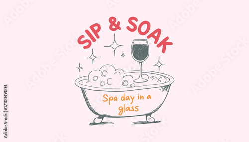 Sip & Soak: A Relaxing Spa Day Experience Captured in a Glass, Inviting You to Indulge and Rejuvenate While Enjoying a Luxurious Bathing Environment