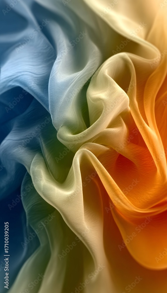 Obraz premium Abstract Silk A Captivating Display of Swirling Waves, Gradient Colors, and Smooth Textures
