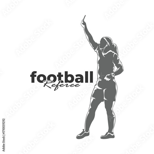 Football referee design vector illustration. Soccer referee silhouette
