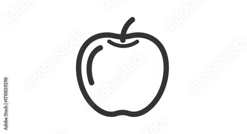 Simple and minimalist apple outline, perfect for logo, icon, or design element with a clean and modern aesthetic