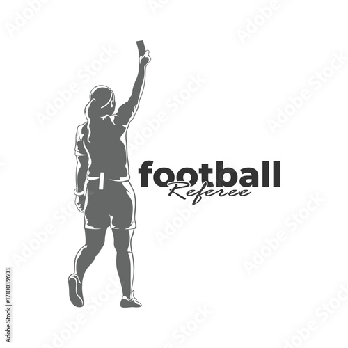 Football referee design vector illustration. Soccer referee silhouette