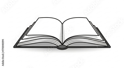Open book with blank pages, perfect for adding your own text and design, representing knowledge and creativity