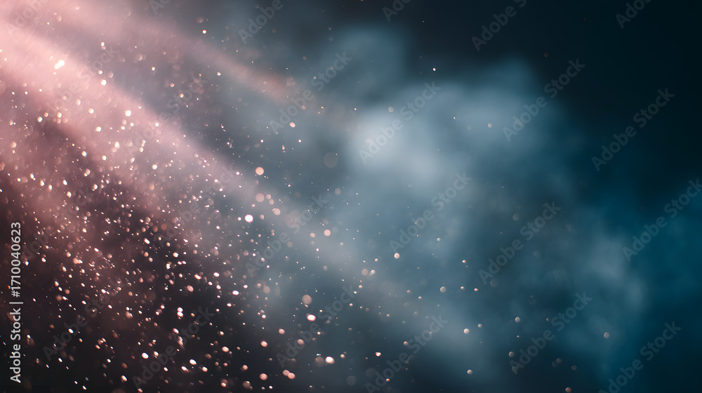 Obraz premium Mystical Light Burst: An abstract composition, with ethereal beams of light piercing through a smoky atmosphere, evokes feelings of wonder and mystery. 
