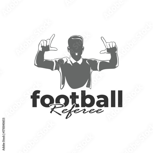 Football referee design vector illustration. Soccer referee silhouette