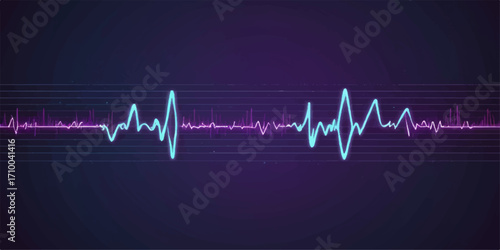 Green heartbeat wave on a monitor representing a healthy pulse and EKG cardiogram line in medical illustration