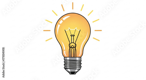 A classic light bulb emits a warm, inviting glow, , symbolizing a bright idea or a source of inspiration
