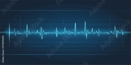 Abstract EKG heartbeat pulse monitor graph line on a green screen for medical technology and cardiology health