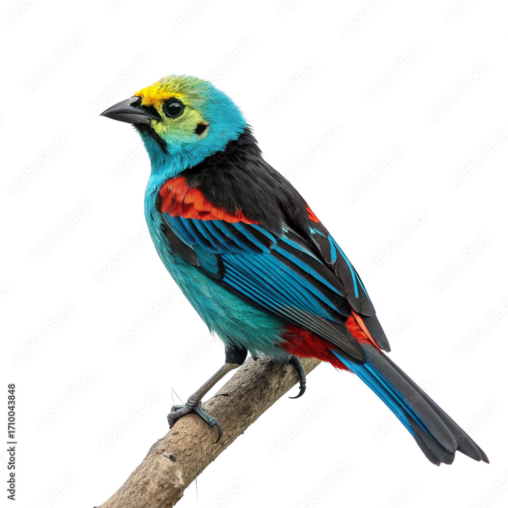 Fototapeta premium Realistic Paradise Tanager PNG for Nature and Wildlife Projects