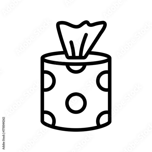 Tissue box symbol. Baby wipe outline icon. Wet wipes package line icon. Antibacterial wet wipes tissue illustration on white background.
