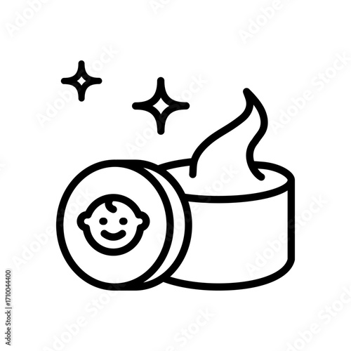 Baby Cream Lotion outline icon. Simple sign for mobile concept and web design.