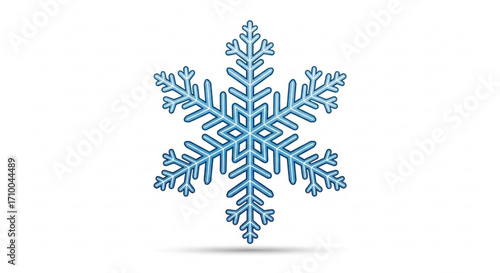 A delicate blue snowflake with intricate patterns, , symbolizing winters beauty and the unique nature of each ice crystal