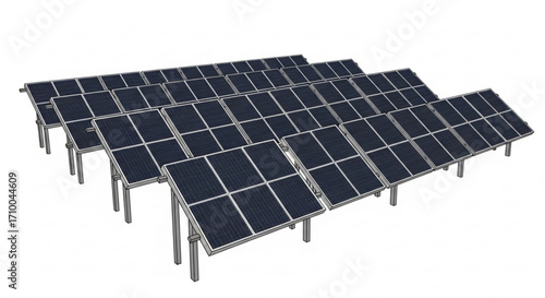 Array of solar panels, harnessing renewable energy for sustainable power generation and environmental conservation