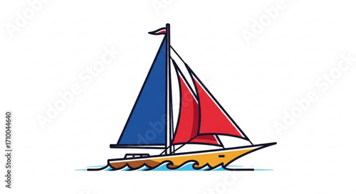 Sailboat, nautical vessel for sailing adventure and maritime exploration on the sea