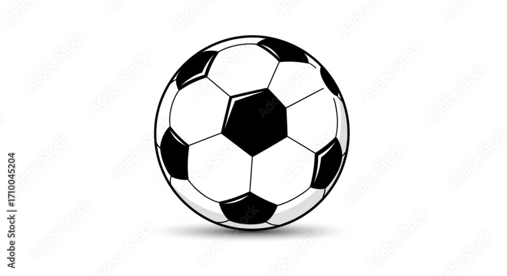 Fototapeta premium Illustration of a soccer ball, a classic black and white design for sports and recreation themes, vector art