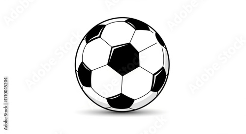 Illustration of a soccer ball, a classic black and white design for sports and recreation themes, vector art