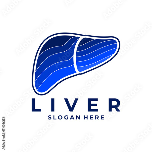 Modern liver human organ logo design vector template. Liver flat logo icon