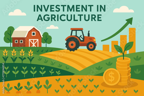 Agricultural Investment and Farming Growth – Agribusiness Profit, Farm Finance Concept_simple_compose