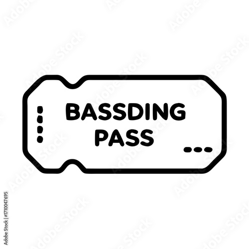 Bassding pass event ticket vector illustration for music festival concert or party admission design element
