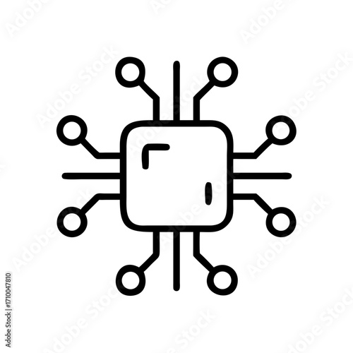 Circuit board chip technology vector illustration for computer hardware and electronics engineering design