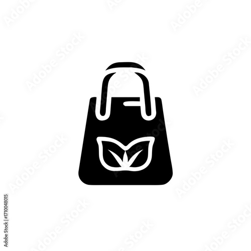 Eco friendly reusable grocery shopping bag vector icon design for sustainable living and environmental awareness