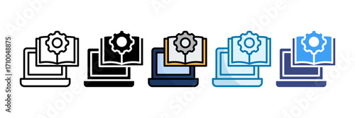 Blended Learning Icon Set Multiple Style Collection