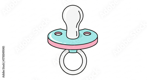 Illustration of a baby pacifier, a comforting and essential item for infants, symbolizing care and soothing