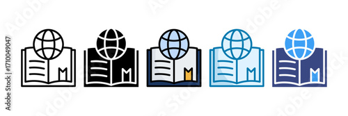 Globe Knowledge Icon Set Multiple Style Collection