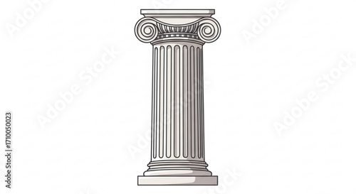 a detailed drawing of a classical ionic column stands tall, showcasing its architectural elegance and historical significance