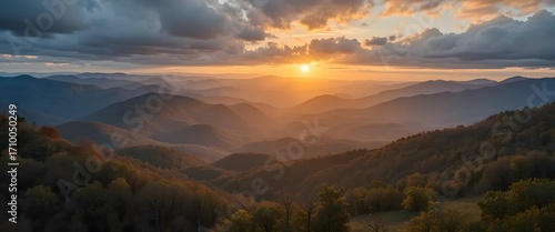 Sunset Over Appalachian Mountains Kentucky