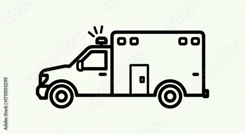 Ambulance icon, a symbol of emergency medical services, representing healthcare, urgency, and the importance of quick response