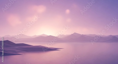 Peaceful Mountain Lake Sunrise.