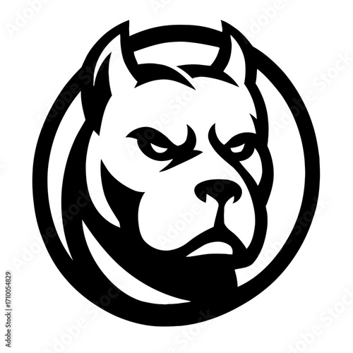 Intense Pitbull Gaze Vector Illustration for Bold Designs and Emblems