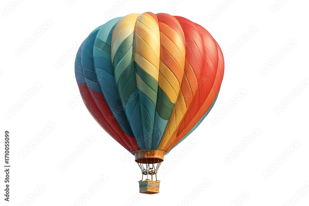 Naklejka premium Colorful hot air balloon flying in the sky.