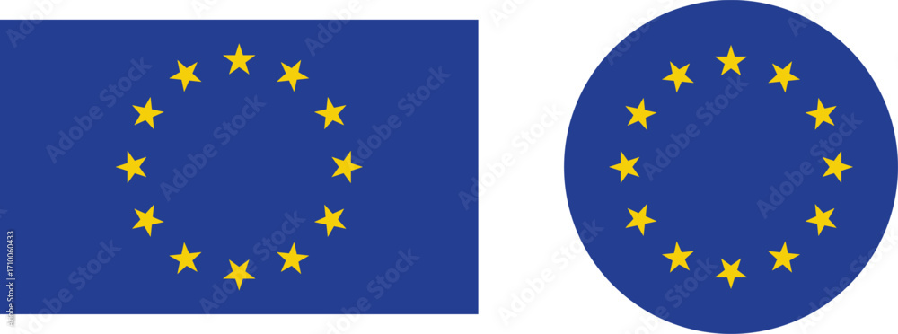 Flag of Europe, European Union. EU flag icon. Vector of amazing European Union flag.
Flag of Europe, European Union. EU flag icon. Vector of amazing European Union flag.