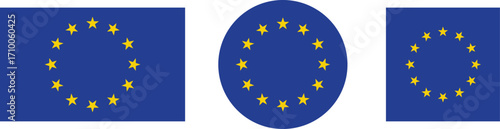 Flag of Europe, European Union. EU flag icon. Vector of amazing European Union flag.
