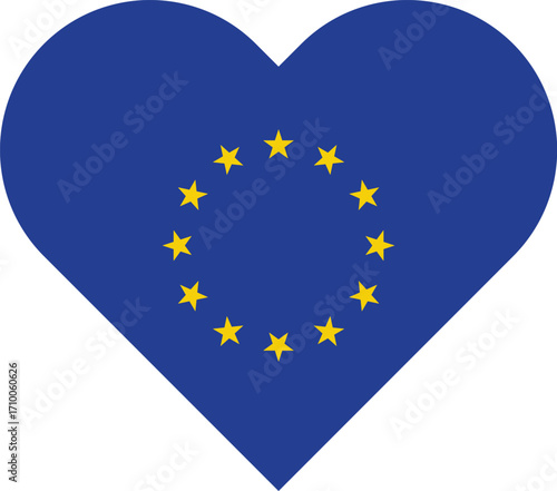 Flag of Europe, European Union. EU flag icon. Vector of amazing European Union flag.
