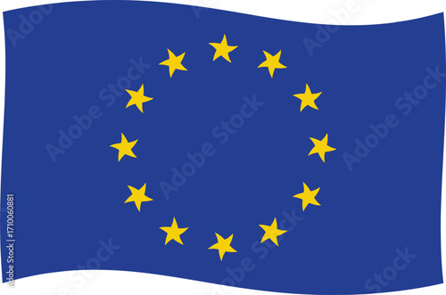 Flag of Europe, European Union. EU flag icon. Vector of amazing European Union flag.
