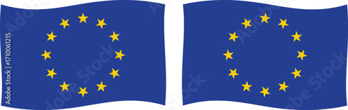 Flag of Europe, European Union. EU flag icon. Vector of amazing European Union flag.
