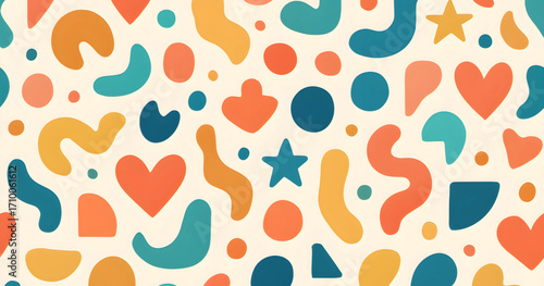 seamless pattern with hearts and stars