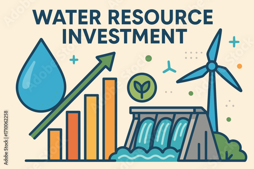 Water Resource Investment and Hydropower Economy Illustration_simple_compose