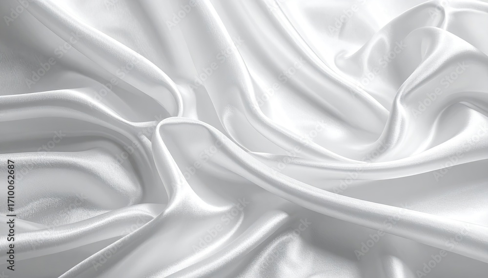 Fototapeta premium Abstract White Fabric Texture Wavy Surface Soft and Luxurious Material