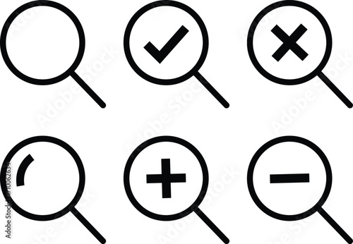 Search icon vector set. Magnifying glass vector symbol
