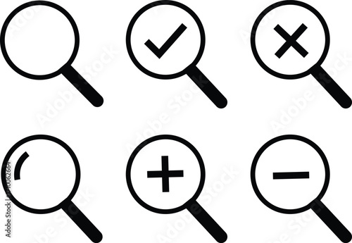 Search icon vector set. Magnifying glass vector symbol
