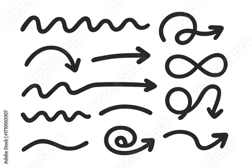 Curved and straight line drawings for creative design projects and visual communication