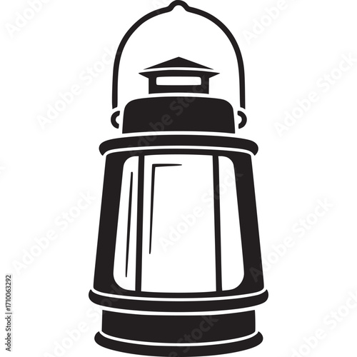 Oldfashioned lantern with a handle, isolated on white background