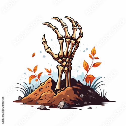 Skeleton Hand Halloween Vector Art
